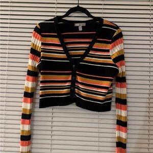 ASOS Black Multicolor Striped Cardigan